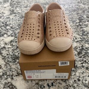 Native Shoes Kids Jefferson Bling Rose Gold Sneakers